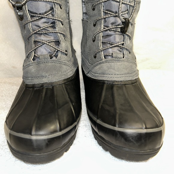 Lands End Womens Squall Boots,Size 9 1/2 B,Gray Black Mid Calf Bungee, 511644 - Picture 5 of 16